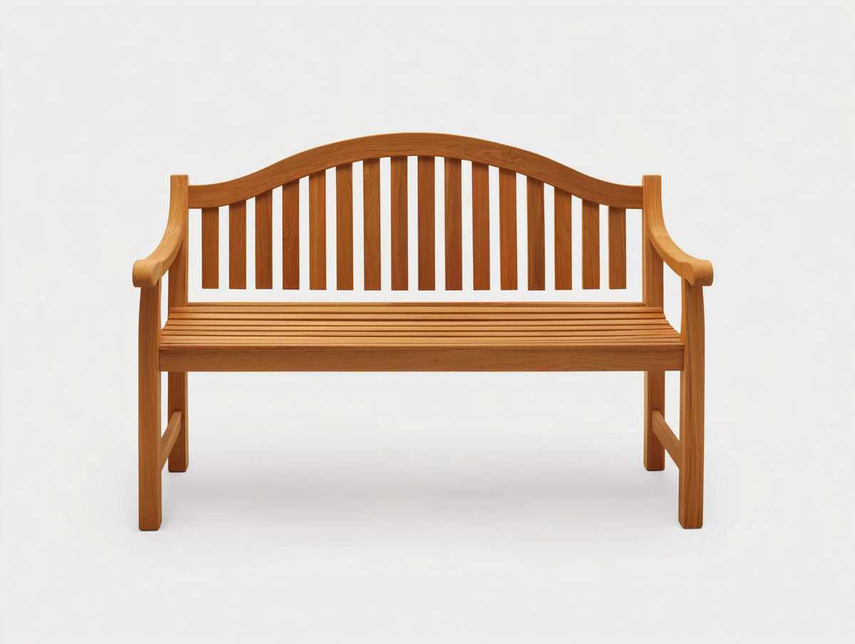 Bancos de jardín de madera 130x62x92 cm - marrón natural - diseño clásico con respaldo curvo y asiento de listones