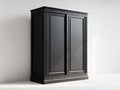 Armarios de madera 120x55x190 cm - negro - diseño clásico con 2 puertas correderas