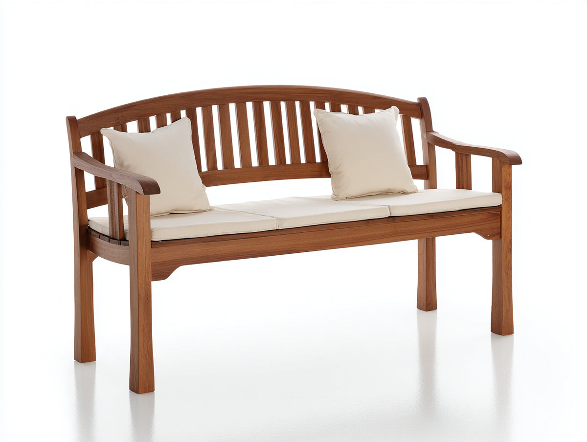 Banco de jardín de madera maciza 180x60x90 cm - marrón - diseño clásico