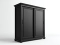 Armario de dos puertas de madera 180x60x200 cm - Negro - Diseño clásico elegante con amplio almacenamiento