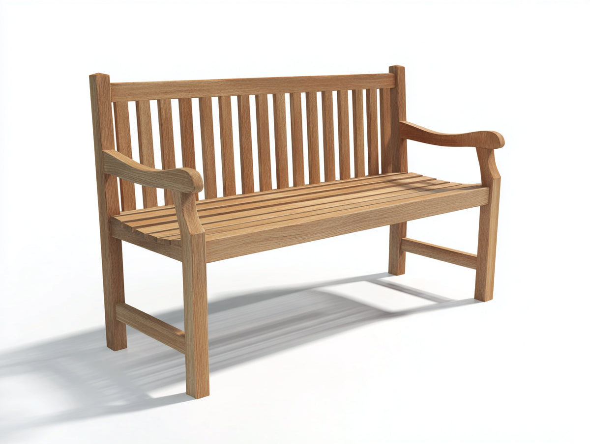 Bancos de jardín - madera - 150 x 62 x 90 cm - natural - diseño clásico de 2 plazas con asiento y respaldo de listones